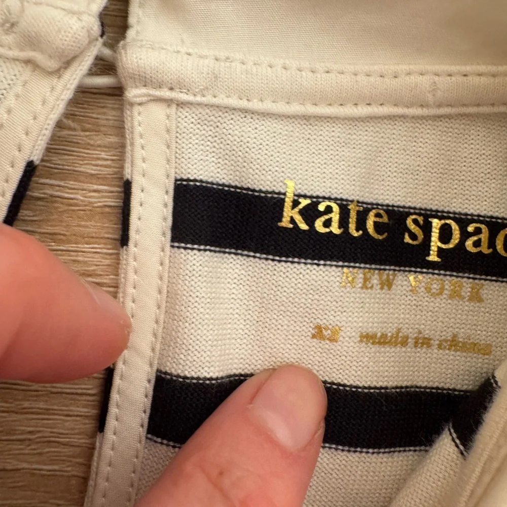 Kate Spade Poplin Collar Striped Tee‎ Dress Women’s Sz Xs Classic